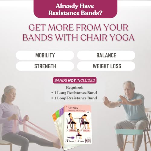 [Large Print Cards] Chair Yoga for Seniors Over 60; 71 Poses & QR Videos