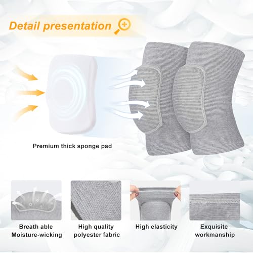 Volleyball Knee Pads for Dancers, Soft Breathable Knee Pads for Men Women Kids Knees Protective, Knee Brace for Volleyball Football Dance Yoga Tennis Running Cycling Workout Climbing - color: Gray, size: Small