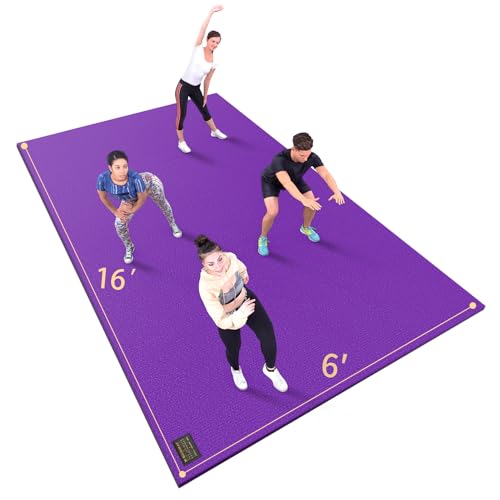GXMMAT Extra Large Exercise Mat 16'x6'/12'x6'/10'x6'/8'x6'(7mm) - color: Grey Cool, size: 6*16 FT