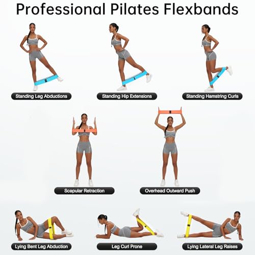 Renoj Resistance Bands for Working Out: 3-Set Professional Exercise Bands for Pilates, Yoga, Home Gym, Booty, Leg Training | Heavy/Medium/Light Fabric Loops for Women Men - color: Blue