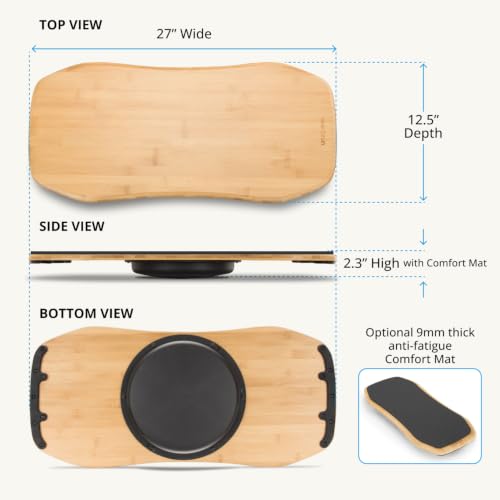 UPLIFT DESK Motion-X Balance Board - 27" Ergonomic Wobble Board for Standing Desks, Anti-Fatigue Support for Core Engagement & Stability - style: Motion-X with Comfort Mat