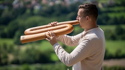 Z-shaped Professional Didgeridoo for Meditation, Sound Healing Therapy, Yoga and Circular Breathing — NOT MADE IN CHINA — Mahogany Wood, 2-YEAR WARRANTY - style: Z-shape, note D
