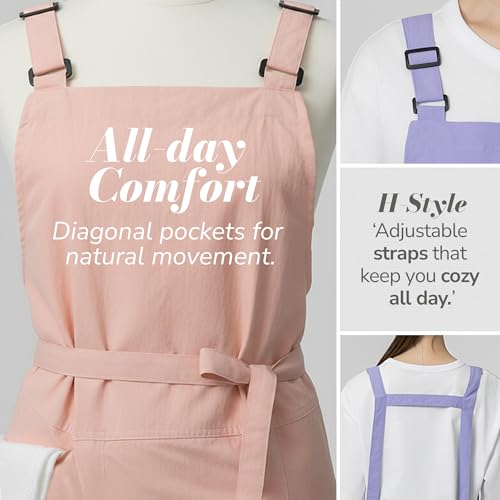 Unisex Waterproof Apron Restaurant Cooking Cafè Flower Shop Baking Kitchen Length Adjustable - color: Sky Blue