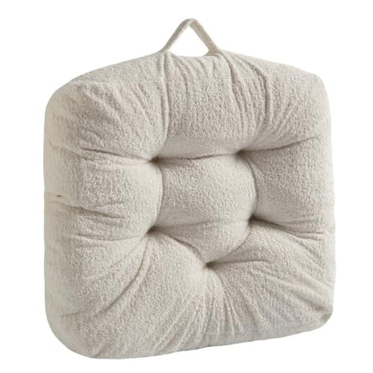 Floor Pillow, Large Meditation Sitting Cushion with Handle | for Tatami, Living Room, Yoga Use for Adults and Kids (1, Square, Cream, 22" x 22" x 6") - color: Square, Cream