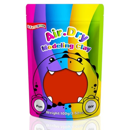 ifergoo 100g Red Air Dry Clay, 3.5oz DIY Creative Modeling Clay for Kids | Refill Foam Magic Clay for School Art & Craft Project, Slime Supplies, Ultra-light & Soft, Gift for Age 3-12 Boys & Girls - color: Red/100g