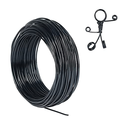 Tenn Well 100ft 12 Gauge 2mm Aluminum Wire Black Bendable for Sculpting | Anodized metal wire for jewelry making, armature making, Halloween decor, wrapping - color: Black, size: 12 Gauge