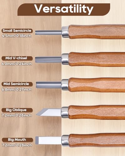 UCEC 5+1+1+6 Pack Linocut Wood Carving Tools Set Linoleum Experts & Beginners 6 Blades Universal Size Purple with 4‘’ Brayer Roller