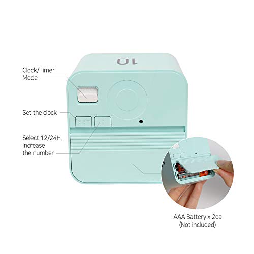 mooas Multi Clock Time Cube Timer, Alarm, Backlight, Productivity (White) - color: White