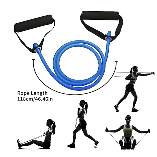 Resistance Bands with Handles, Exercise Bands - Perfect Stretch Rope for Home Workouts, Ideal for Fitness Enthusiasts & Home Gym - color: Blue(25lb)