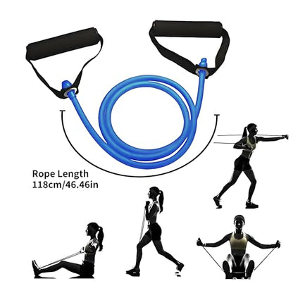 Resistance Bands with Handles, Exercise Bands - Perfect Stretch Rope for Home Workouts, Ideal for Fitness Enthusiasts & Home Gym - color: Blue(25lb)