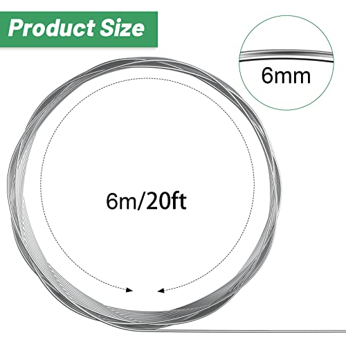 Pelopy Aluminum Armature Wire Bendable Sculpting, Silver, 1/4 Inch,20 Ft | Thick Metal Wire for Dolls and Floral Designs, Jewelry Making and Weaving Crafts, Holds Shape Well for Art Projects - size: 1/4 Inch,20 ft