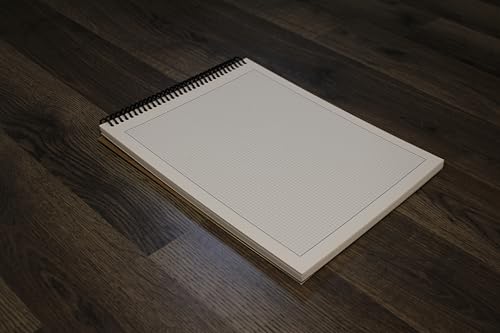 Orange Media Grid Sketchbook. Spiral Bound. Top Spine. Multi-Media. (8.5" x 11") 1/8" Box. (Grey Grid). SB-50100-TS - color: Grey Grid