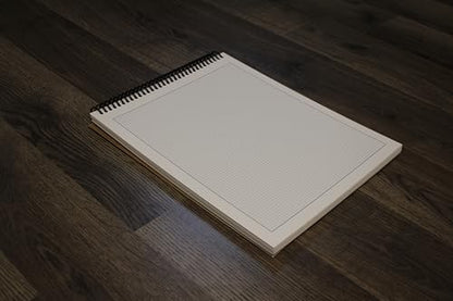Orange Media Grid Sketchbook. Spiral Bound. Top Spine. Multi-Media. (8.5" x 11") 1/8" Box. (Grey Grid). SB-50100-TS - color: Grey Grid