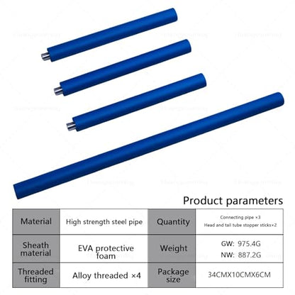 yoga stick is made of sturdy steel that is 5 feet high and an adjustable stretching stick, providing flexibility, agility, and balance. Covered with thick and comfortable foam layer - color: Blue