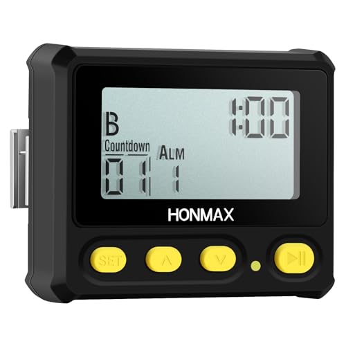 8200 Interval Timer and Stopwatch, Backlight, USB-C Charged, Clock - color: Black+yellow
