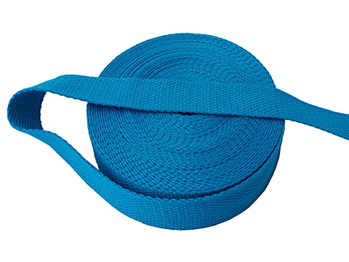 1 Inch Cotton Webbing 10 Yards Cotton Strap for Tote Canvas Bags Crafts Sewing (2048 Lake Blue) - color: 2048 Lake Blue