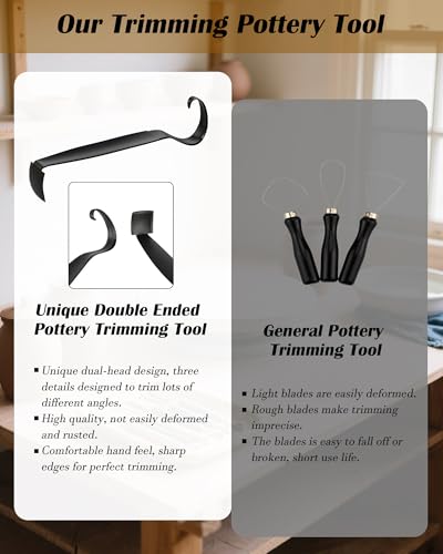 Pottery Trimming Tool, Stainless Steel Pottery Trimming Tools for Pottery, Durable and Sharp, Double Ended Trim Pottery and Ceramic Tools for Clay Artists and Pottery Creation (1 Pack) - color: 1 Pack