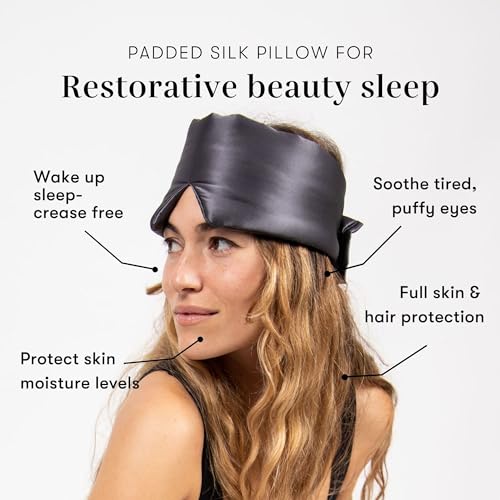 DROWSY Silk Sleep Mask - Face-Hugging, Padded Cocoon for Luxury Sleep in Total Darkness - 100% Pure Mulberry Silk (Moonlight Shadow) - color: Moonlight Shadow, size: 1 Count (Pack of 1)