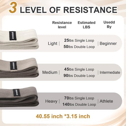 Arrowbash 40" Long Fabric Resistance Band for Working Out Women Men Non-Slip Exercise Stretch Band with Bag for Stretching Exercise, Yoga, Home Fitness - color: Dark Brown, style: 70lbs