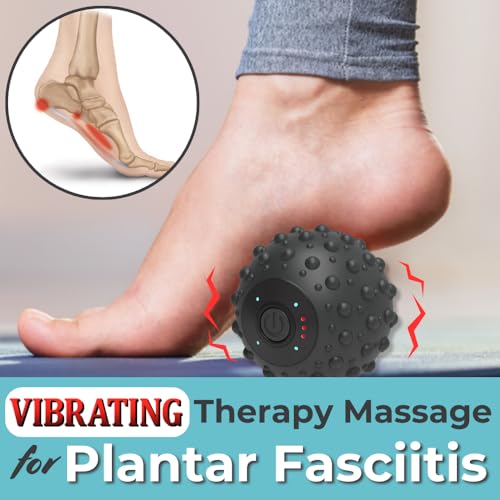 ZeenKind Vibrating Massage Ball Foot Roller Plantar Fasciitis Pain Relief | Portable Foot Roller Massager Foot Arch and Heel Pain Deep Tissue Therapy Muscle Pain Myofascial Release, 4 Vibration Speed - color: Sphere Massage Ball With Vibration