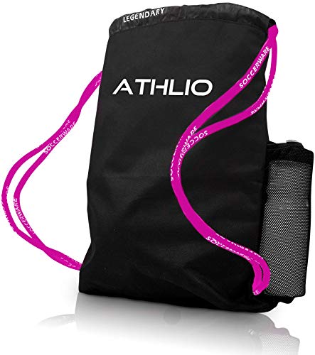 Soccerware Legendary Drawstring Gym Bag - Waterproof | For Sports & Workout Gear | XL Capacity | Heavy-Duty Sackpack Backpack - color: Pink