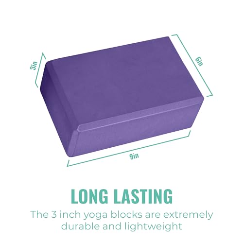 3in Foam Bulk Yoga Blocks, 10 Pack - color: Purple