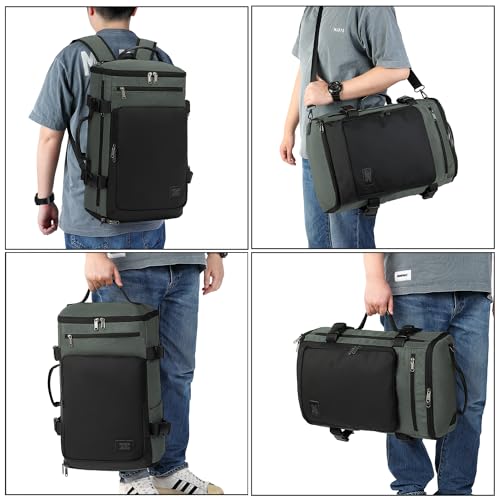 Kalesi Gym Duffle Bag Backpack 4-Way Waterproof with Shoes Compartment for travel Sport Hiking laptop - color: Business-grey