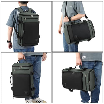 Kalesi Gym Duffle Bag Backpack 4-Way Waterproof with Shoes Compartment for travel Sport Hiking laptop - color: Business-grey