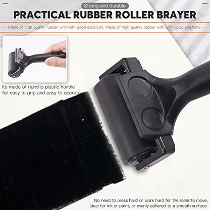 13Pcs Rubber Stamp Making Kit with Stamp Block, Rubber Brayer Roller,Rubber and Wood Carving Cutting Tool, Block Printing Starter Tool Kit for Inking Blocks Carving and Printmaking