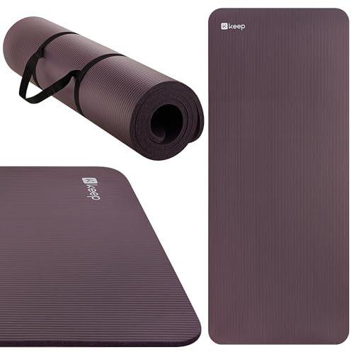 KEEP Extra Thick NBR Yoga Mat - color: Purple, size: 72”x32”x15mm