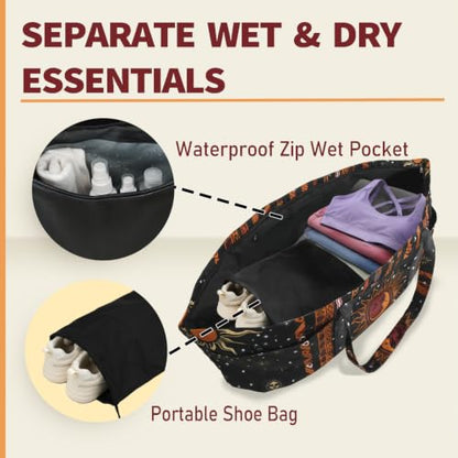Yoga Mat Bag Yoga Tote Bag with Large Waterproof Zipper Pocket and Drawstring Pocket Yoga Mat Bag Carrier Fit Most Size Mats and All You Stuff - color: black orange