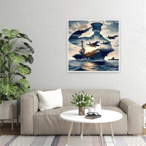 TCDZMYGS Paint by Numbers Kit for Adults,Soldier Paint by Number 16x16 in | Paint by Number for Beginner,Adult Paint by Number,HD Color Canvas,DIY Tool Kits,Stress Relief Craft,Great Gift,Without Frame - color: MT6291