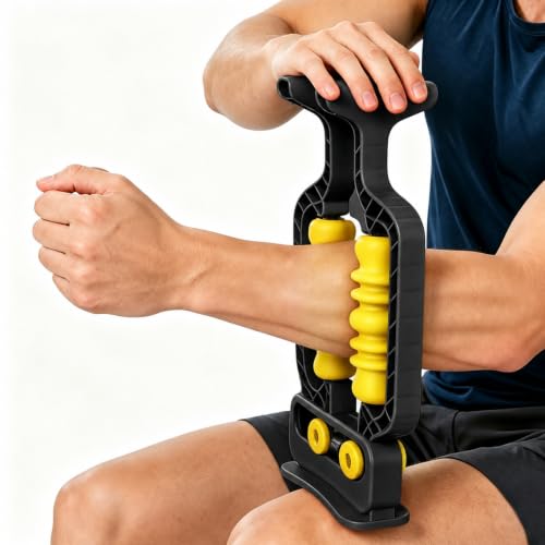 Adaptive Arm Massage Roller with Spring Base for Forearm & Tennis Elbow - color: Black