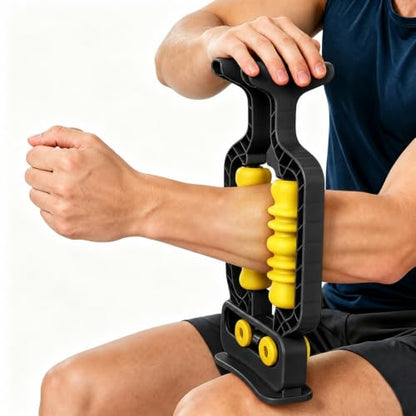 Adaptive Arm Massage Roller with Spring Base for Forearm & Tennis Elbow - color: Black