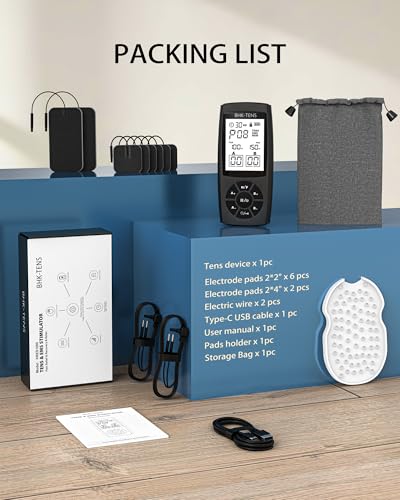 TENS Unit Muscle Stimulator for Pain Relief Therapy, 22 Modes EMS TENS Machine, Electronic Muscle Relaxer for Shoulder Pain Relief, Back Pain, Shoulder Neck Pain Relief - color: Black
