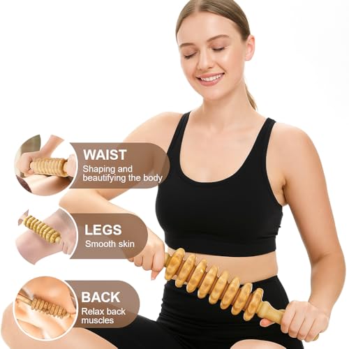 8-in-1 Wood Therapy Massage Tools, Lymphatic Drainage Massager Maderoterapia Kit, Wooden Massager Body Sculpting Tools for Muscle Pain Relief, Anti-Cellulite, Body Contouring and Shaping - color: 8pcs