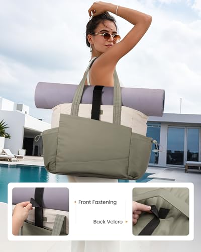 LOVEVOOK Travel Tote Bag for Women, Fits 15.6-Inch Laptop - color: Green-white, size: 15.6 inch