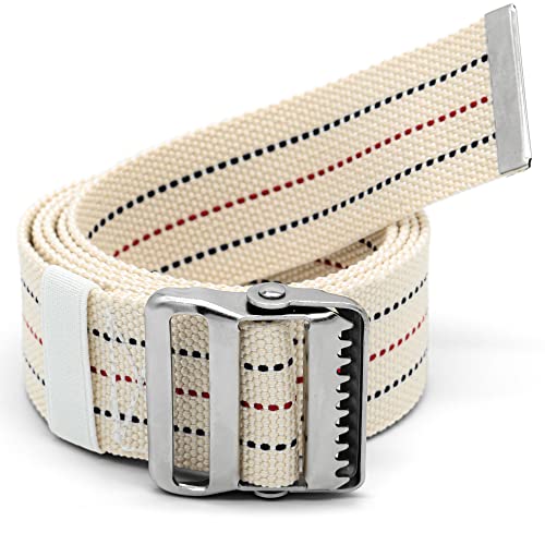 LiftAid Transfer and Gait Belt 60 Inch with Metal Buckle and Loop - Walking, Standing and Transfer Assist Aid for Seniors, Elderly Patients, Caregiver, Nurse, Therapist (Beige) - color: Beige
