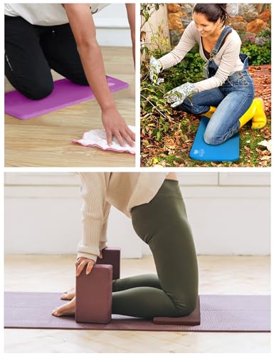 IUGA Yoga Knee Pads Cushion Non-Slip Knee Mat for Elbows Wrist Pain in Yoga Planks Floor Exercises Portable Extra-thick Cushioning - color: Violet