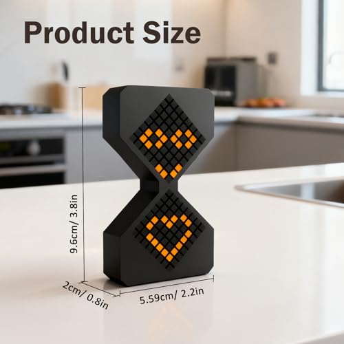 Digital Hourglass Timer | 1-30 Min, Gravity Flip, Visual Timer, USB-C - color: Black and White