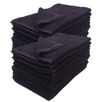 Simpli-Magic Cotton Hand Towels, 16"x27", Black, Not Bleach Proof, 12 Count - color: Black, size: 16 in x 27 in