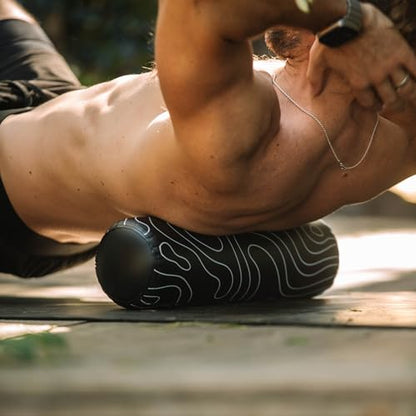 Inflatable Travel Foam Roller for Muscle Recovery and Mobility - color: Topo Black