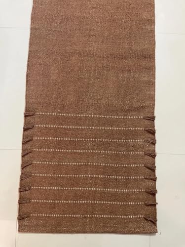 Payal Rugs Cotton Yoga Mat - Eco-Friendly Hand-Woven Rug - Non Slip & Thick (24”x72”x5mm) for Yoga Everyday Fitness at Home - Comfortable Extra-Long - color: Brown