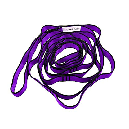 Aerial Yoga Hammock Daisy Chains Strap, Strong 22kN Adjustable with 10 Loops, No Stretch, Climbing Strap Nylon Chain Sling FOR Aerial Yoga,Swing, Hammock, Suspension, Exercise - color: Purple, size: 79"×0.79"
