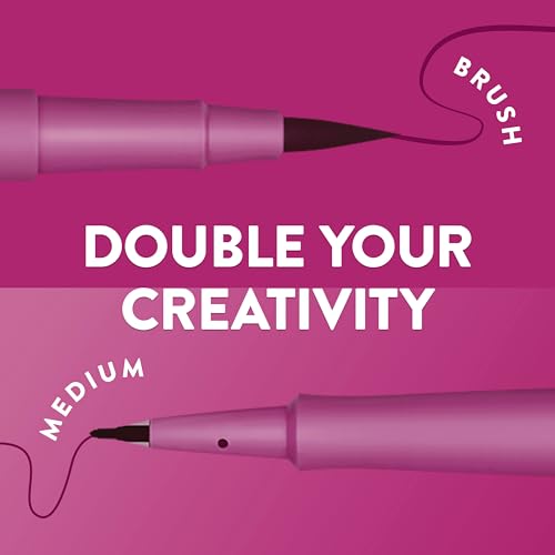 Paper Mate Flair DUAL Felt Tip Pens, Brush and Medium Tips, 16 Count - Journaling, Note-Taking, Hand Lettering - style: Dual Tip