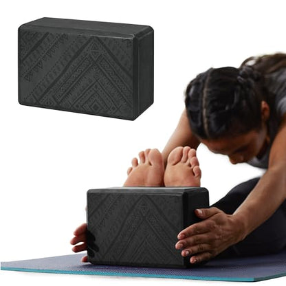 Gaiam Yoga Block - Supportive Latex-Free Eva Foam - Soft Non-Slip Surface with Beveled Edges for Yoga, Pilates, Meditation - color: Navajo Black, style: 1 Block