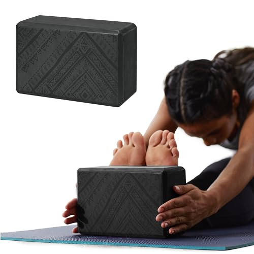 Gaiam Yoga Block - Supportive Latex-Free Eva Foam - Soft Non-Slip Surface with Beveled Edges for Yoga, Pilates, Meditation - color: Navajo Black, style: 1 Block