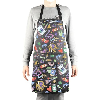 MBMSO Painting Artist Apron with Pockets Artist Painter Gifts Art Lover Gift for Art Teacher Student Painter Apron Waterproof - color: Love Art A-black6