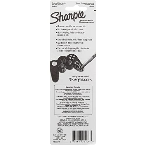 Sharpie Metallic Permanent Markers, Fine Point, Silver, For Black Paper or Dark Surfaces, Arts & Crafts, Posters (Pack of 12) - size: 1 Count (Pack of 12)