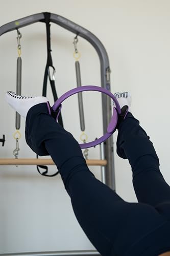 Pilates Ring, 12.6 Inch Fitness Circle for Women, Pilates Equipment for Home Workouts, Inner Thigh Exerciser, Core, Arm & Leg Toner, Magic Circle Exercise Ring with Soft EVA Foam Handles, Purple